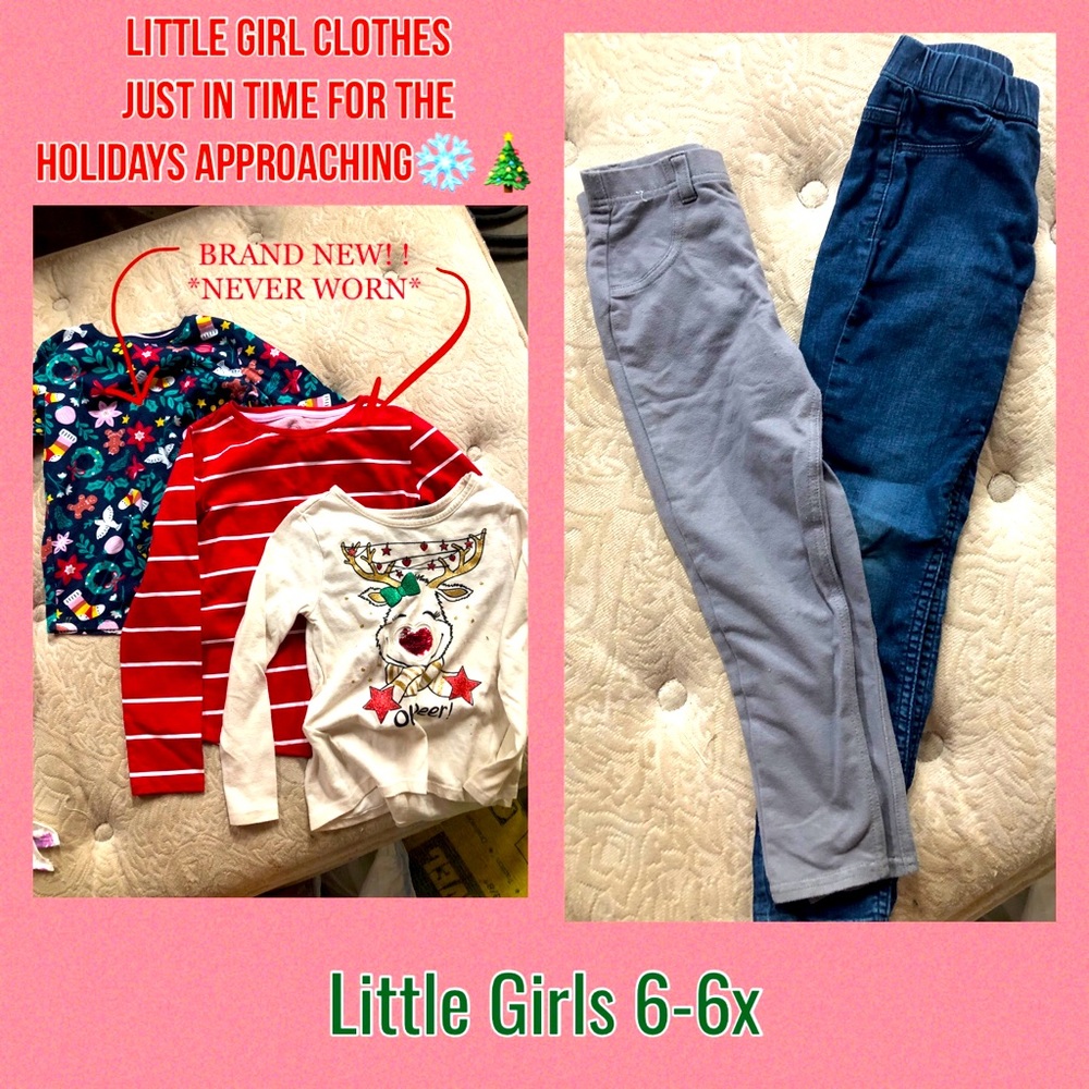 Girls 6-6x Long Sleeve🎄Tees & Jeggings ⤵️⤵️*DETAILS IN DESCRIPTION*⤵️⤵️